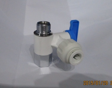 Eckventilanschluss mit Rückschlagventil  für 1/4 Zoll Schlauch